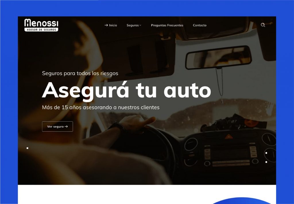 Seguros Menossi: un sitio web institucional